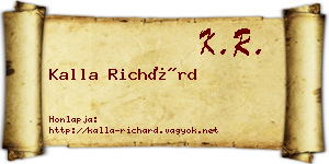 Kalla Richárd névjegykártya